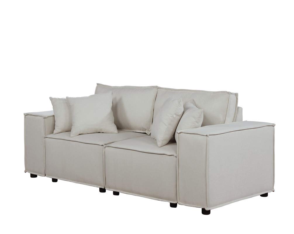 Lilola Home Elson Loveseat in Beige Linen